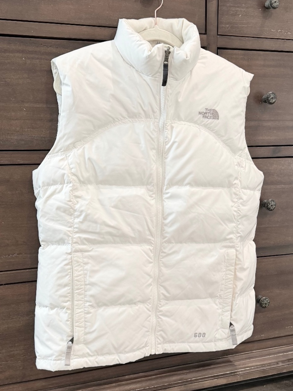 The North Face Girls XL White 600 Goose Down Puffer Vest Jacket; Full-Zip